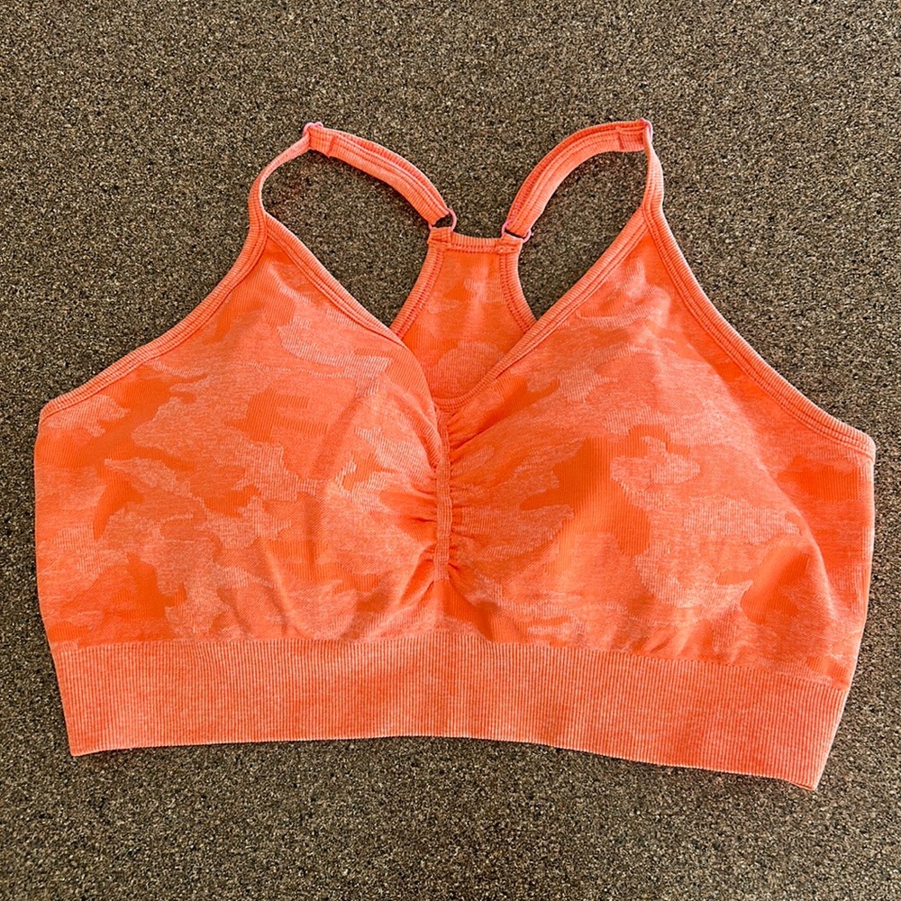 NWOT - Fit Booty Apparel - Orange Camo Sports Bra - L